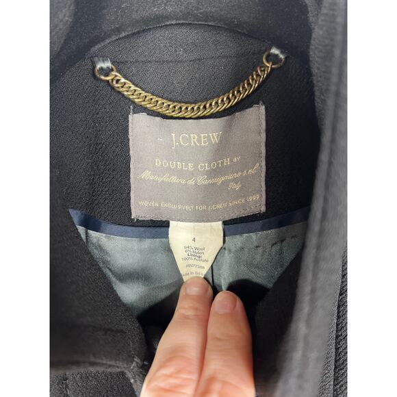 J. Crew Double Cloth Coletta Lady Day Italian Wool Dress Car Coat Black Capsule - Picture 4 of 9